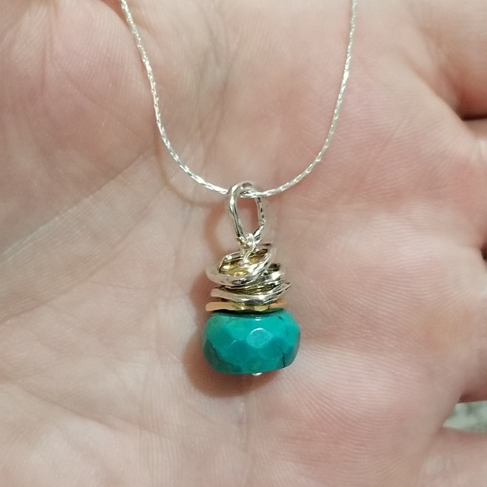 **SOLD** Turquoise Drop Necklace Sterling Silver